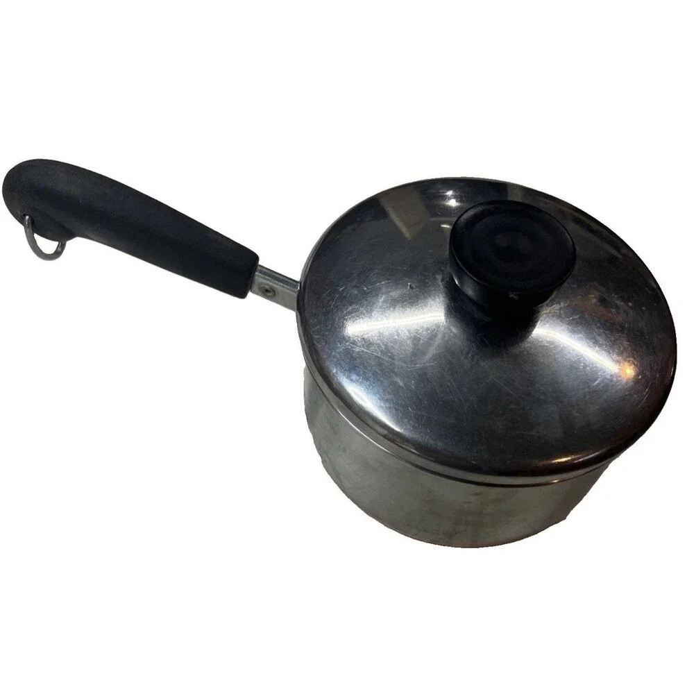 Revere Ware 1801 1 Qt Stainless Steel Copper Bottom Saucepan w/ Lid 95B